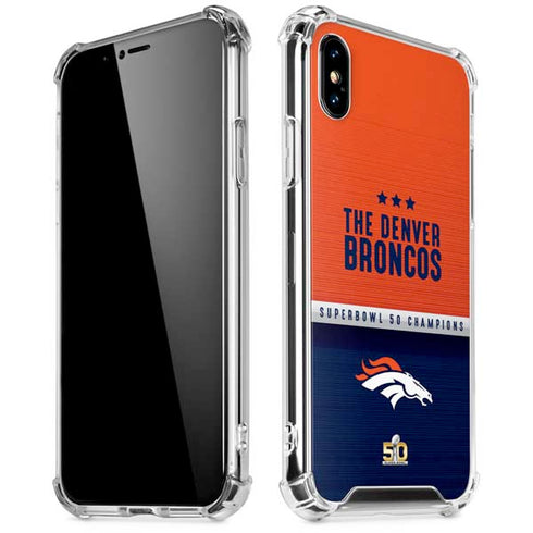 NFL Denver Broncos Super Bowl 50 Champions iPhone XS Max Clear Case